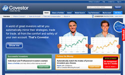 Screenshot of Covestor's website